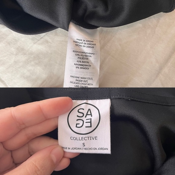 Sage Collective Relaxed Wide Sleeve Crop Hoodie S Black - Picture 9 of 10